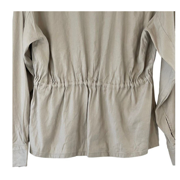Anthropologie Maeve Aviator Jacket with Cinched Waist, Color Beige, Size Medium - Picture 11 of 14